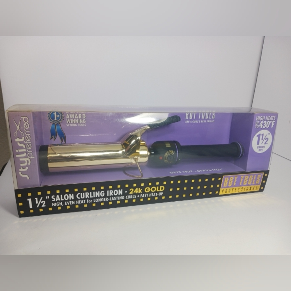 Hot Tools 1 1/2" Inches Salon Curling Iron 24k Gold Professional Model 1102